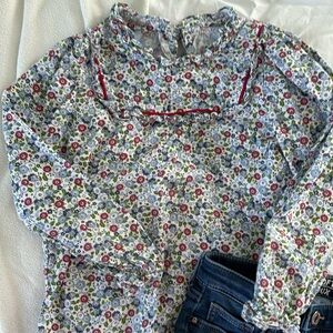 Little English cotton blouse bow snap back